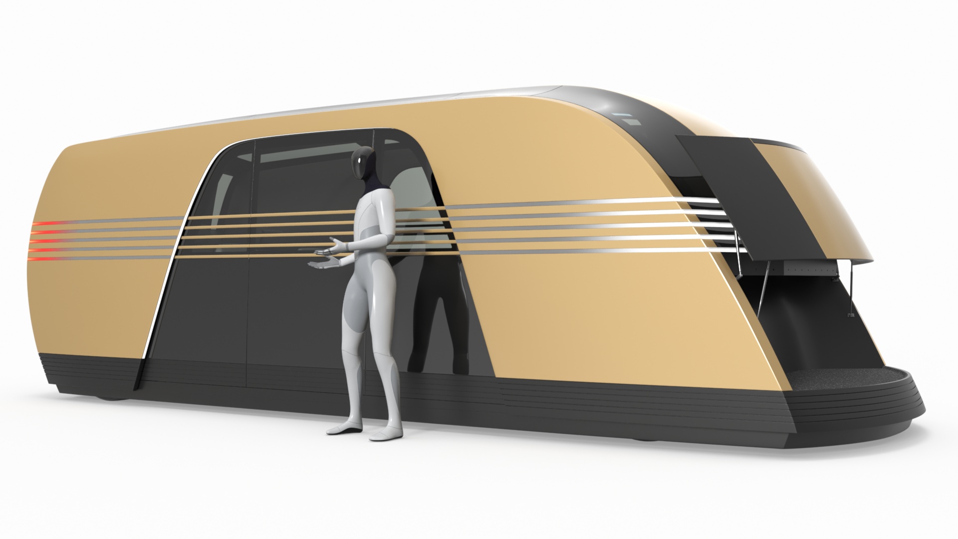 Tesla Robovan with Tesla Bot Rigged for Maya 3D model