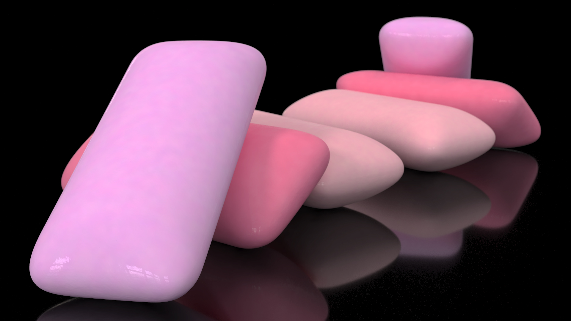 Chewing Gum Pads Colored 3D model