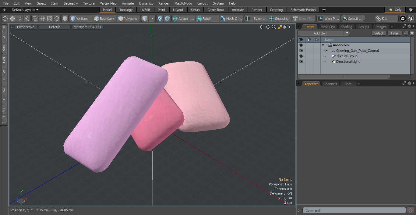 Chewing Gum Pads Colored 3D model