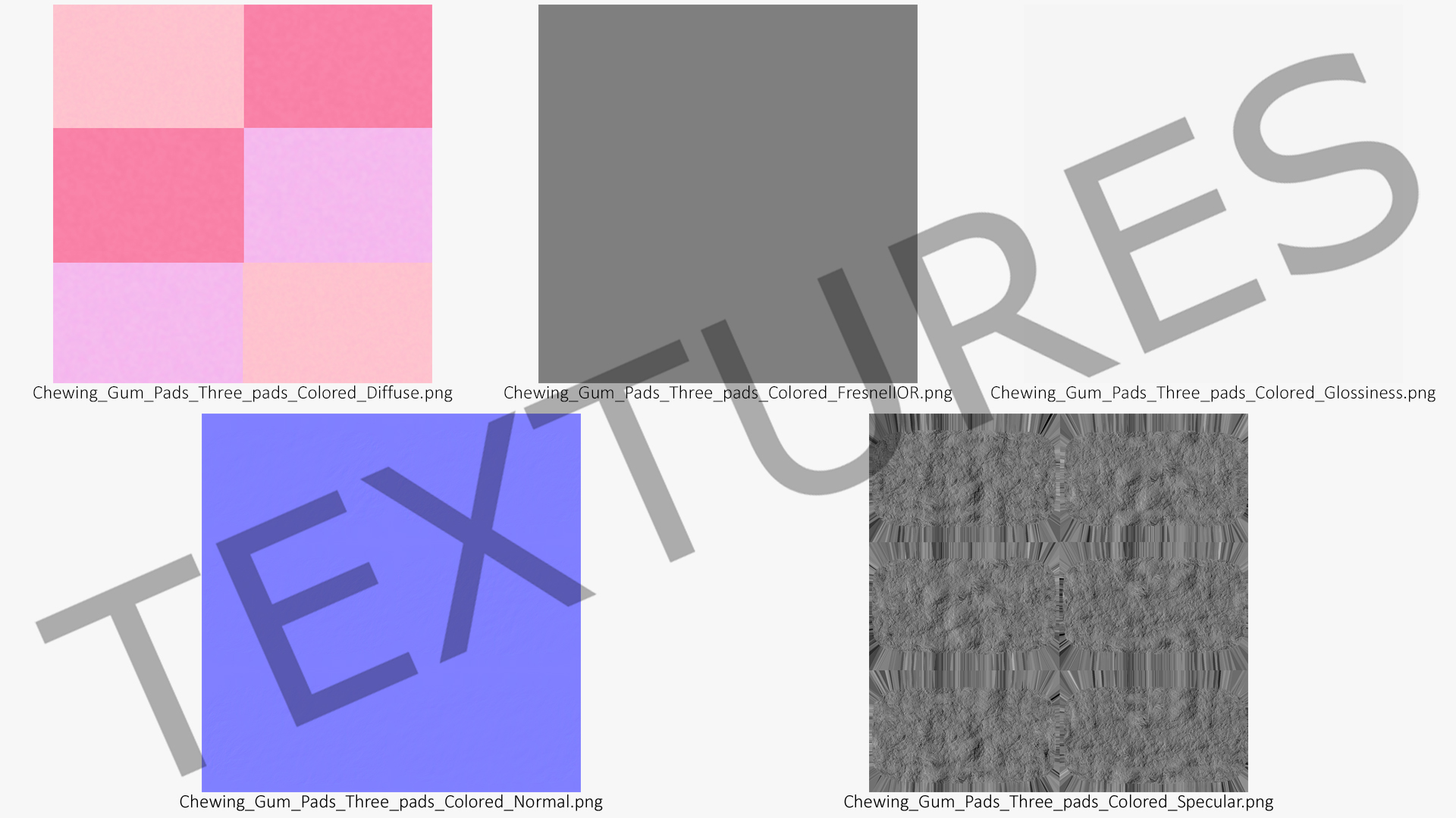 Chewing Gum Pads Colored 3D model