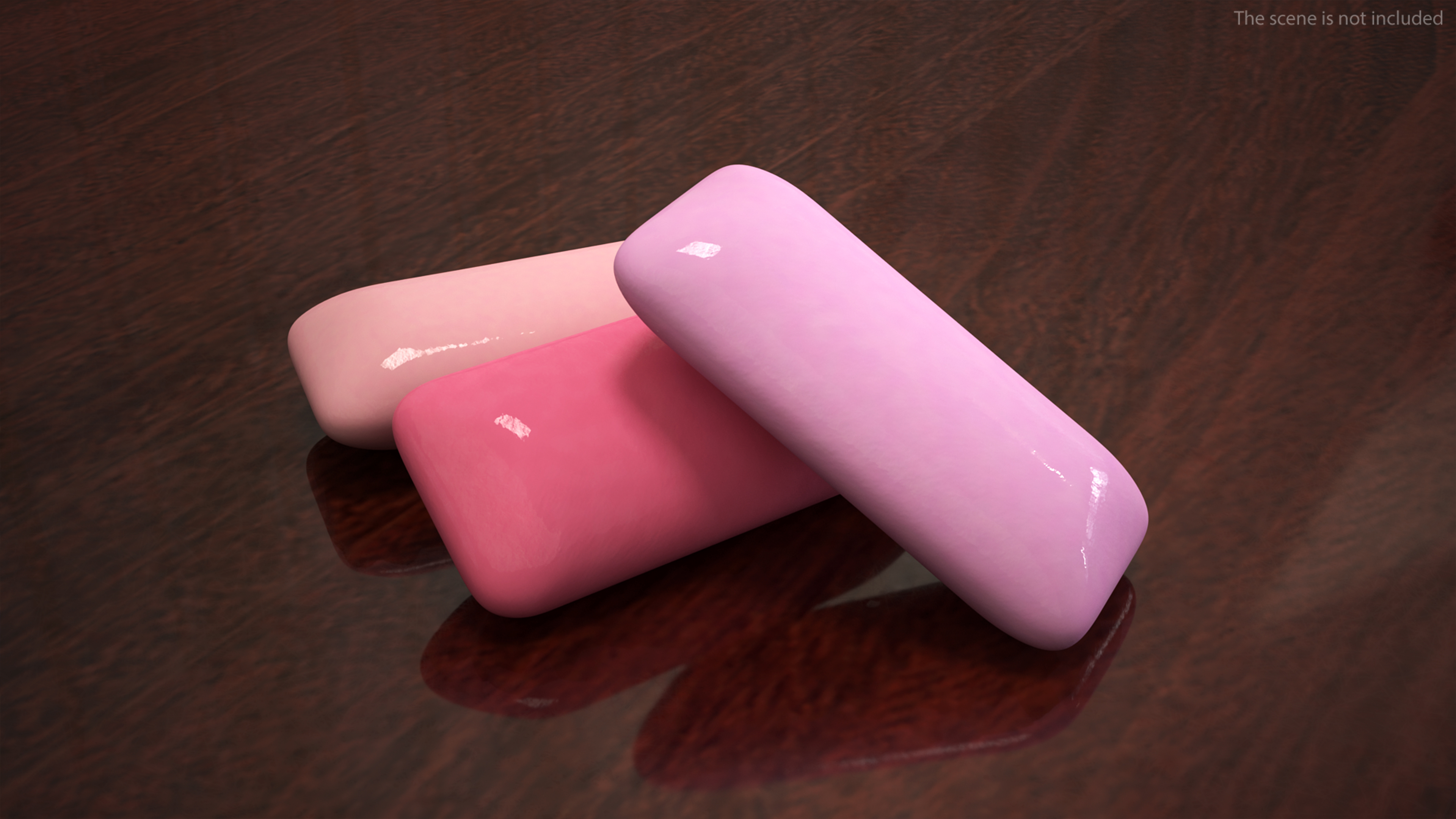 Chewing Gum Pads Colored 3D model