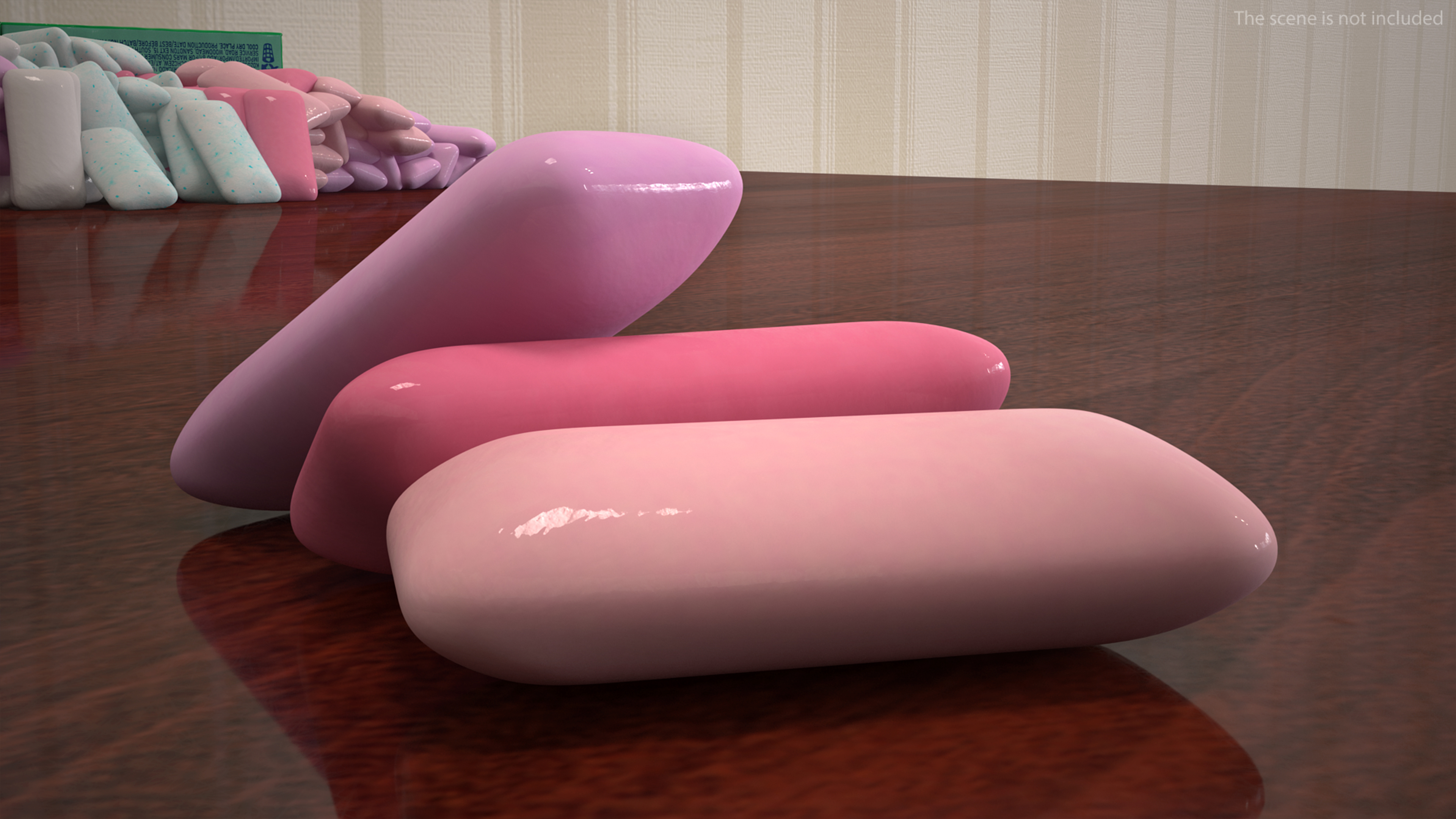 Chewing Gum Pads Colored 3D model