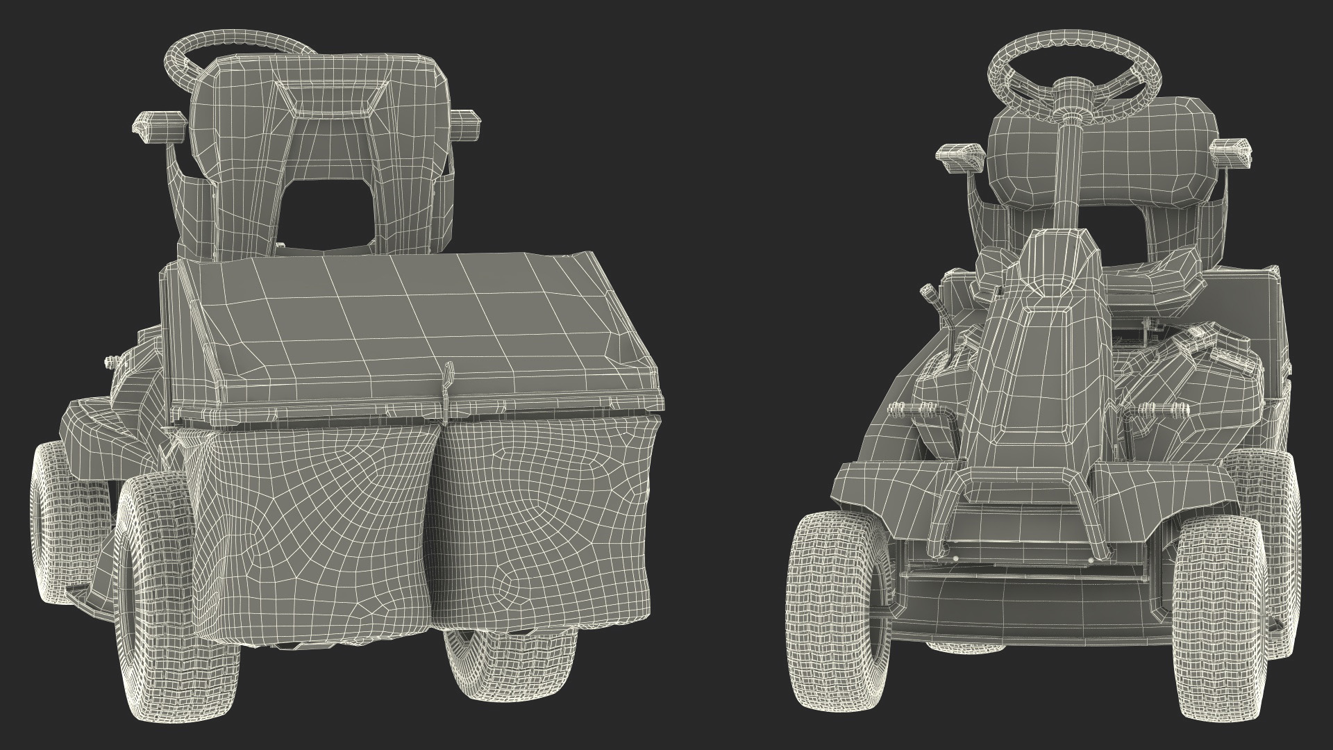 Electric Riding Lawn Mower with Bagger Cub Cadet CC30E 3D model