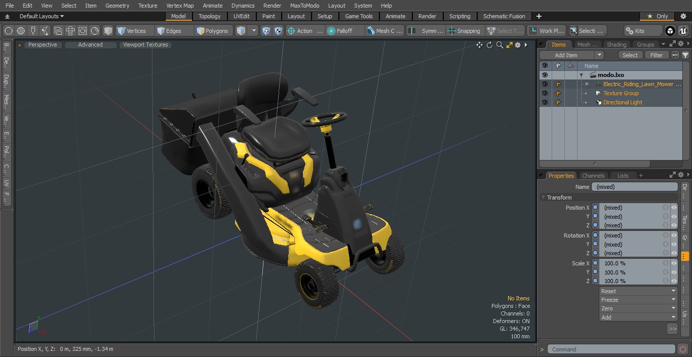 Electric Riding Lawn Mower with Bagger Cub Cadet CC30E 3D model