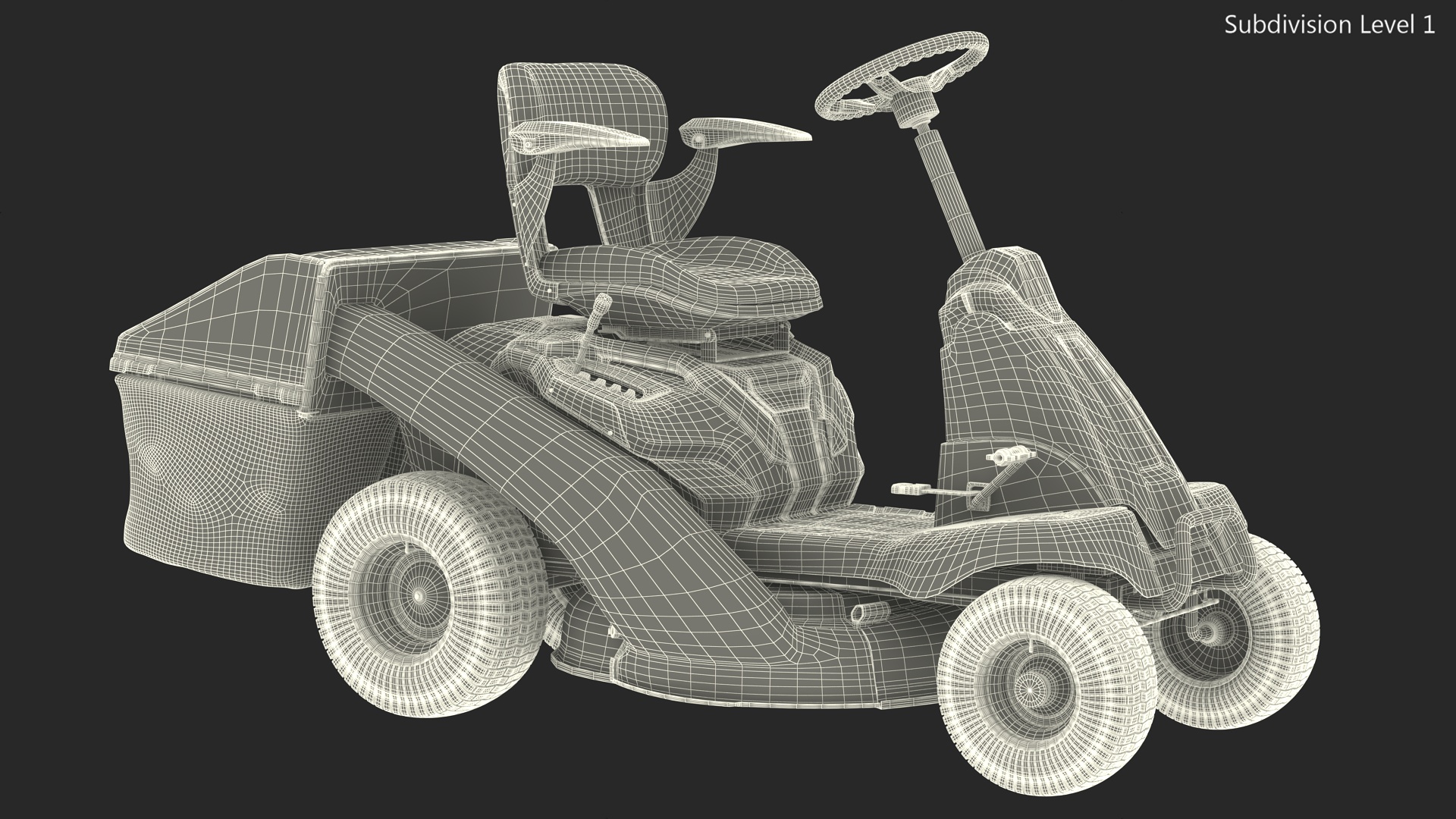 Electric Riding Lawn Mower with Bagger Cub Cadet CC30E 3D model