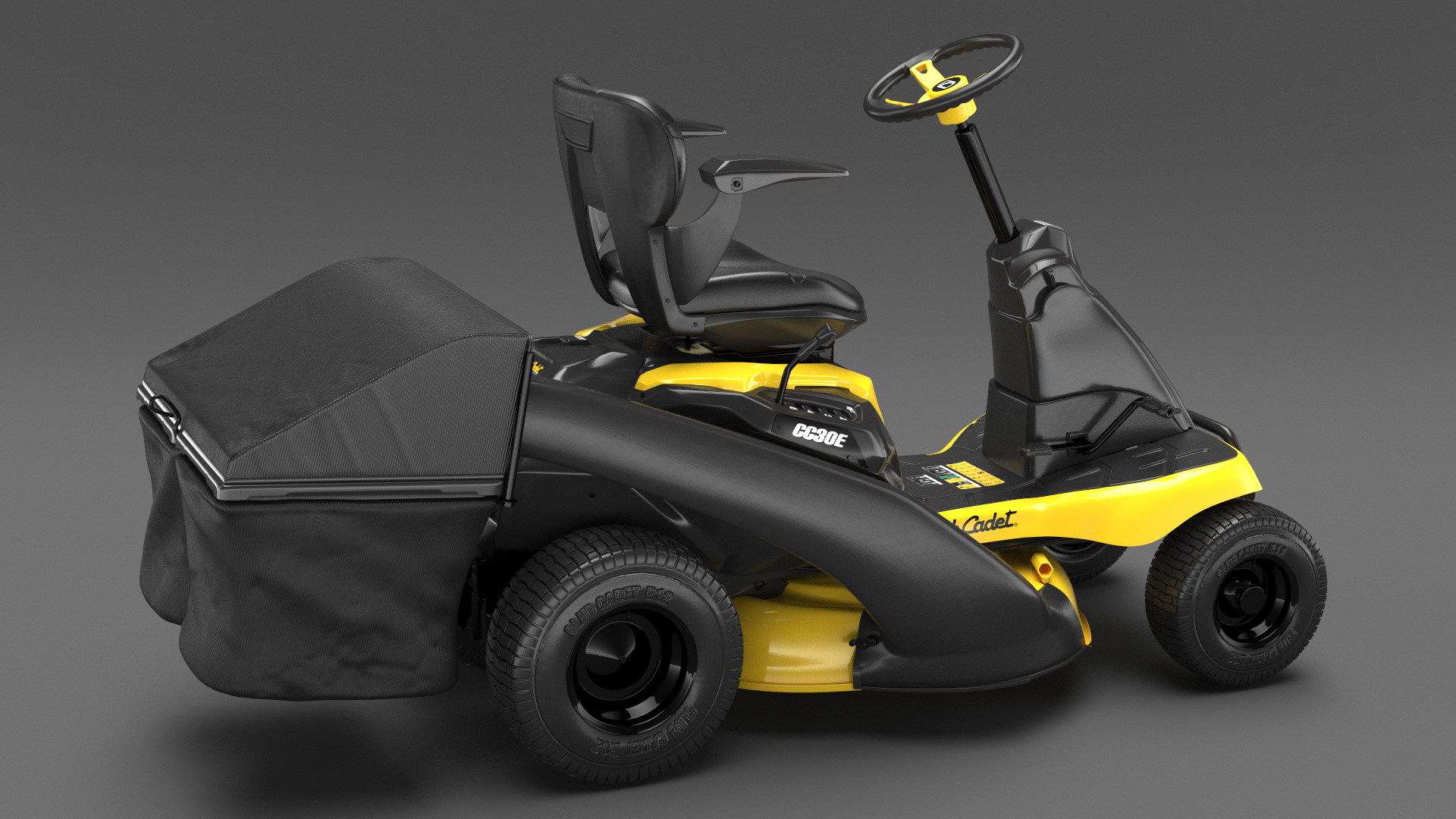 Electric Riding Lawn Mower with Bagger Cub Cadet CC30E 3D model