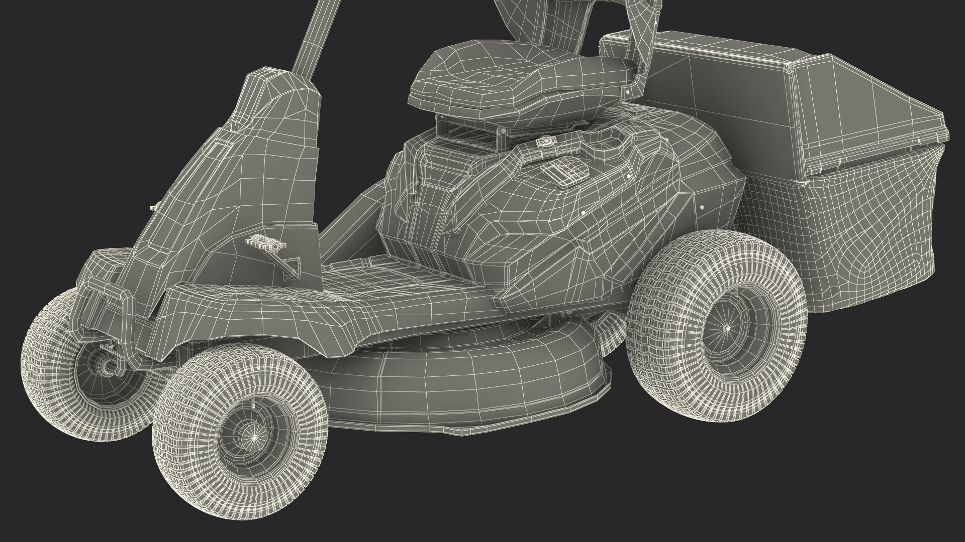 Electric Riding Lawn Mower with Bagger Cub Cadet CC30E 3D model