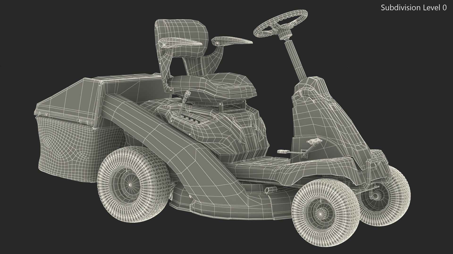 Electric Riding Lawn Mower with Bagger Cub Cadet CC30E 3D model