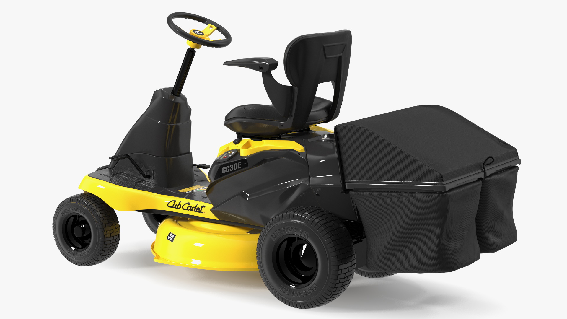 Electric Riding Lawn Mower with Bagger Cub Cadet CC30E 3D model