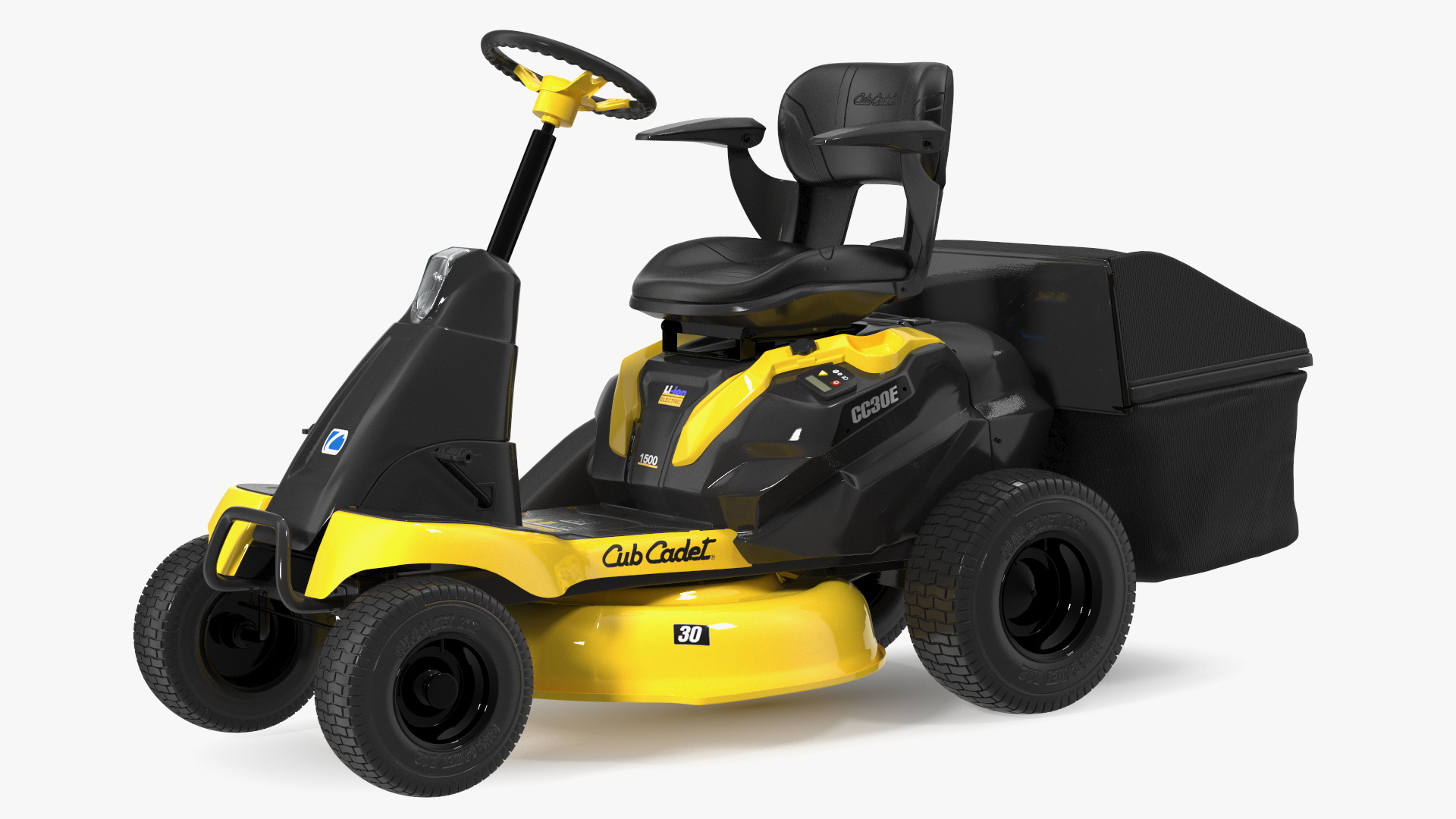 Electric Riding Lawn Mower with Bagger Cub Cadet CC30E 3D model
