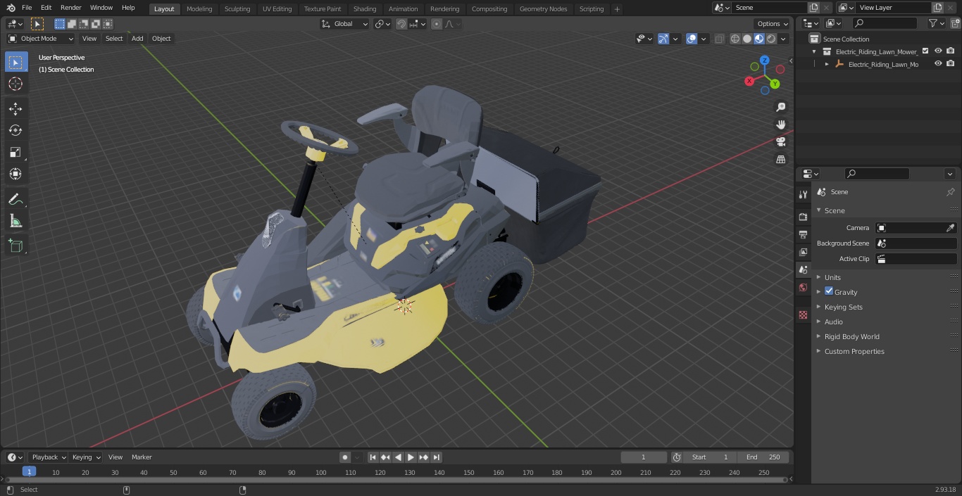 Electric Riding Lawn Mower with Bagger Cub Cadet CC30E 3D model