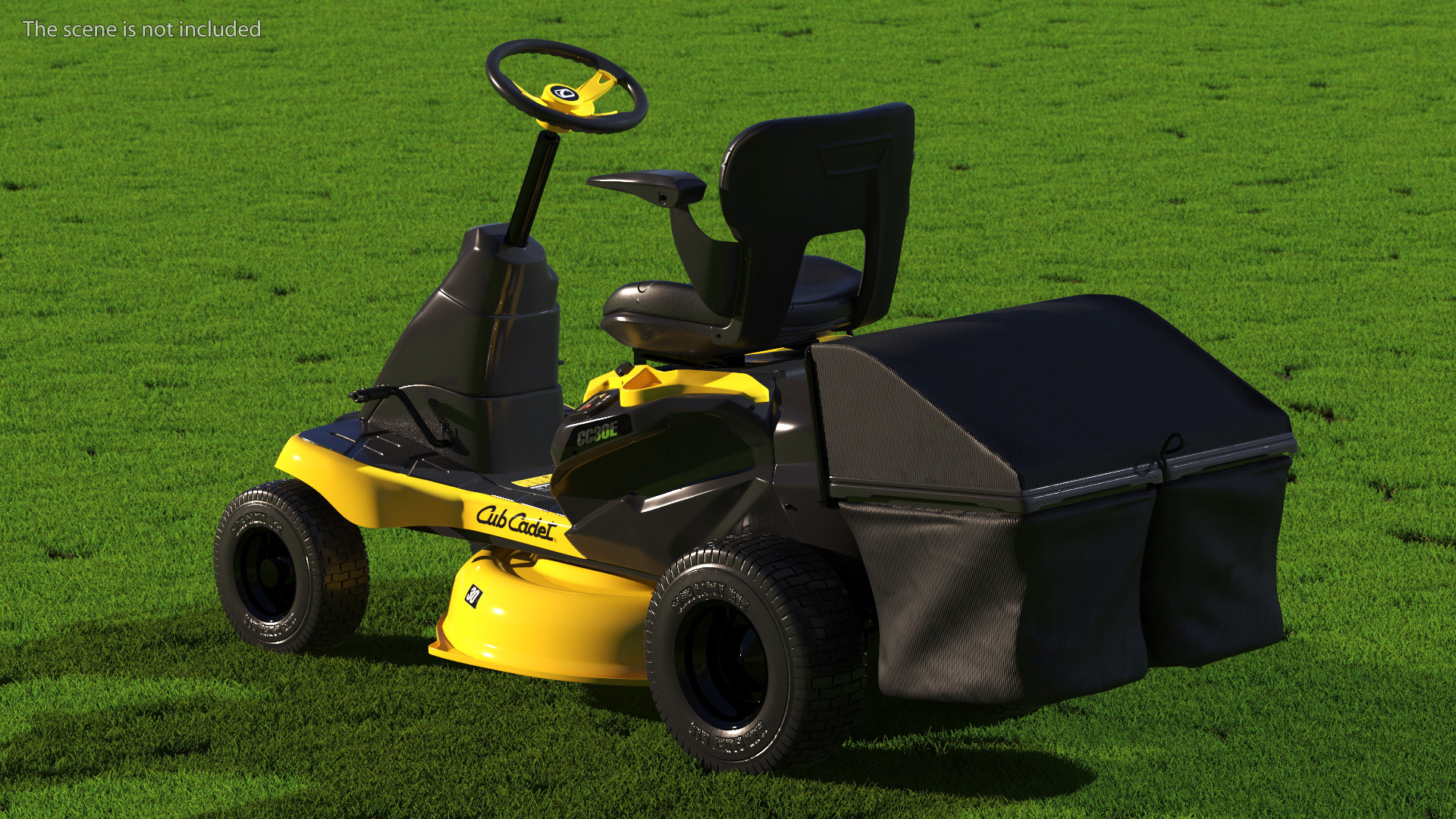 Electric Riding Lawn Mower with Bagger Cub Cadet CC30E 3D model