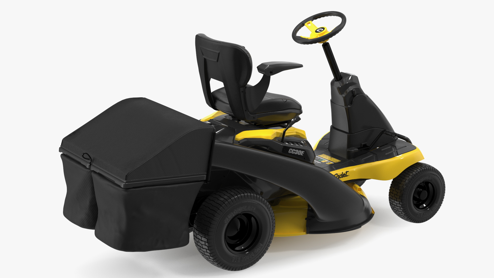 Electric Riding Lawn Mower with Bagger Cub Cadet CC30E 3D model