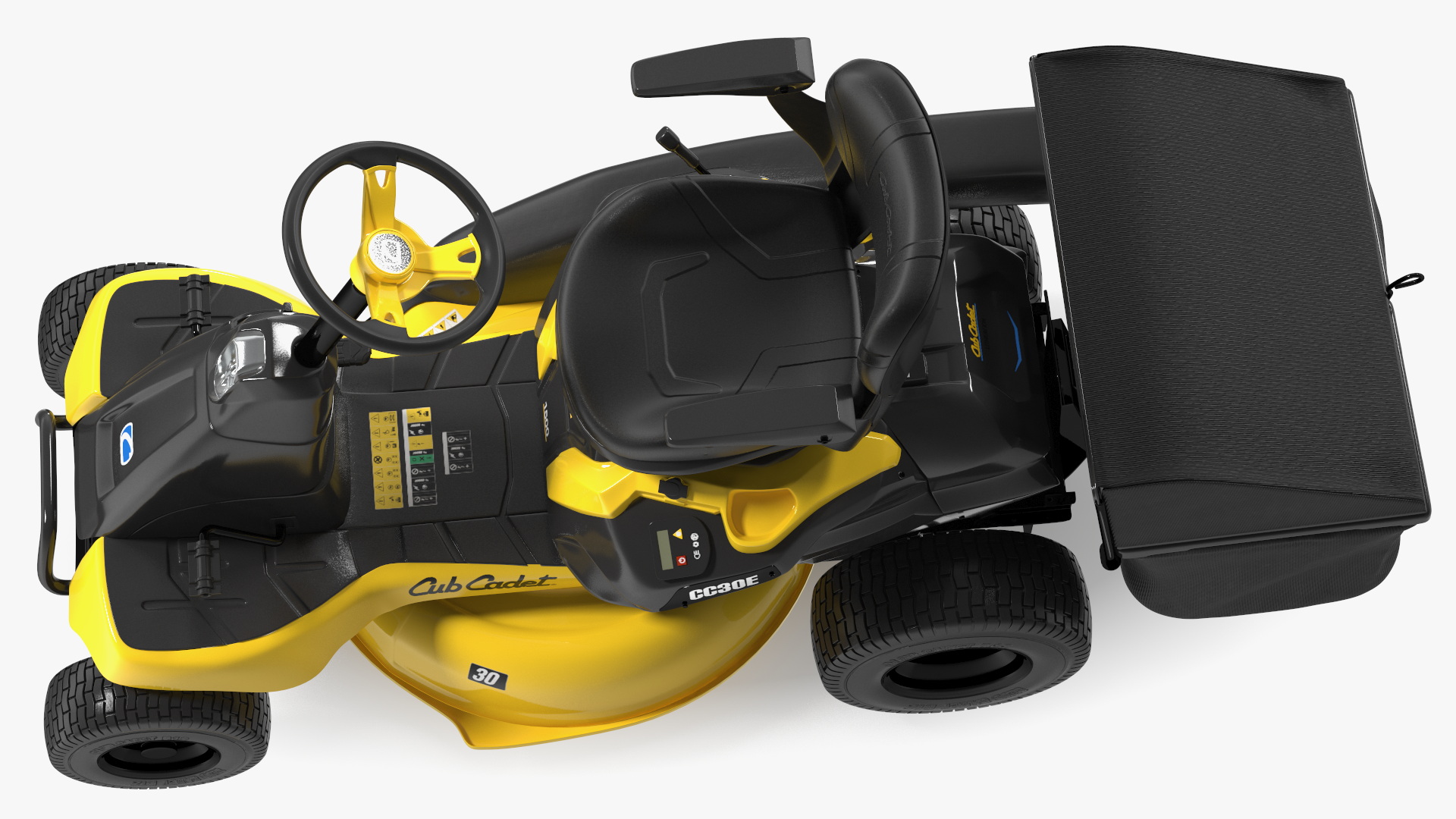 Electric Riding Lawn Mower with Bagger Cub Cadet CC30E 3D model
