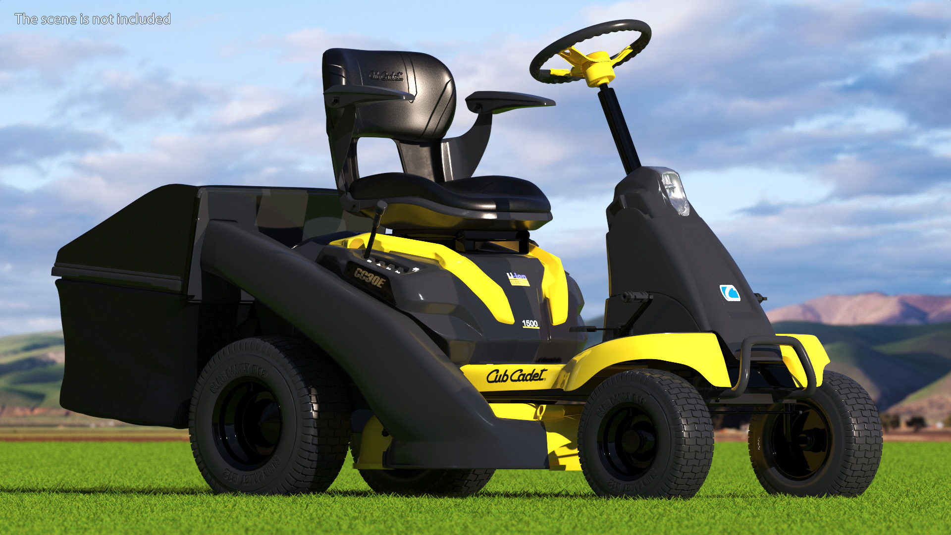 Electric Riding Lawn Mower with Bagger Cub Cadet CC30E 3D model