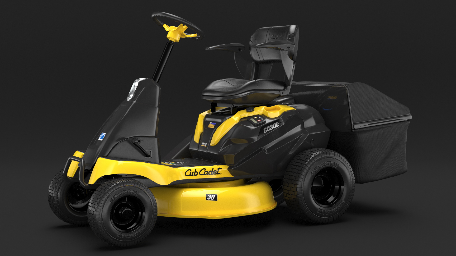 Electric Riding Lawn Mower with Bagger Cub Cadet CC30E 3D model