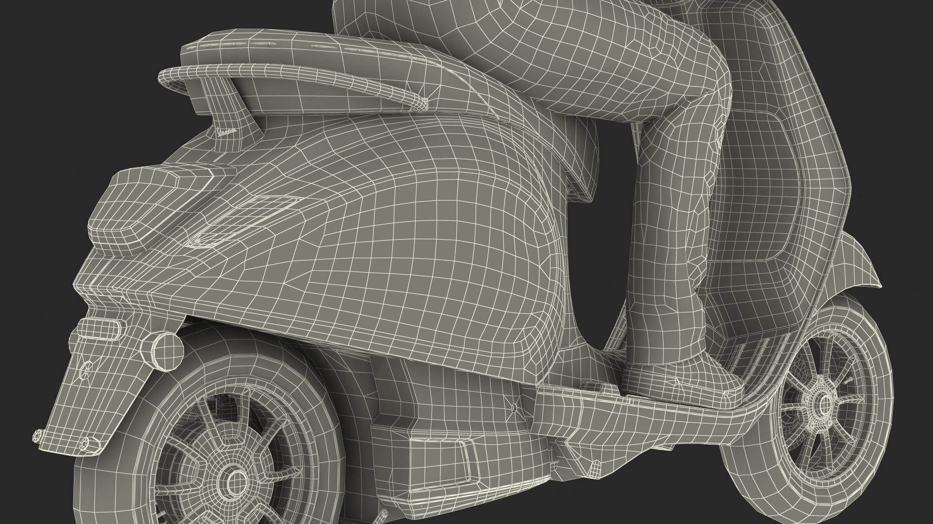 3D Food Delivery Man Riding Scooter Fur