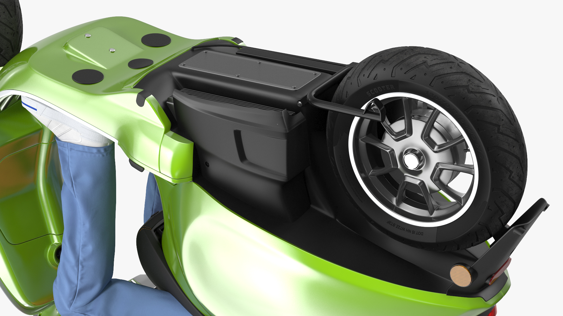 3D Food Delivery Man Riding Scooter Fur