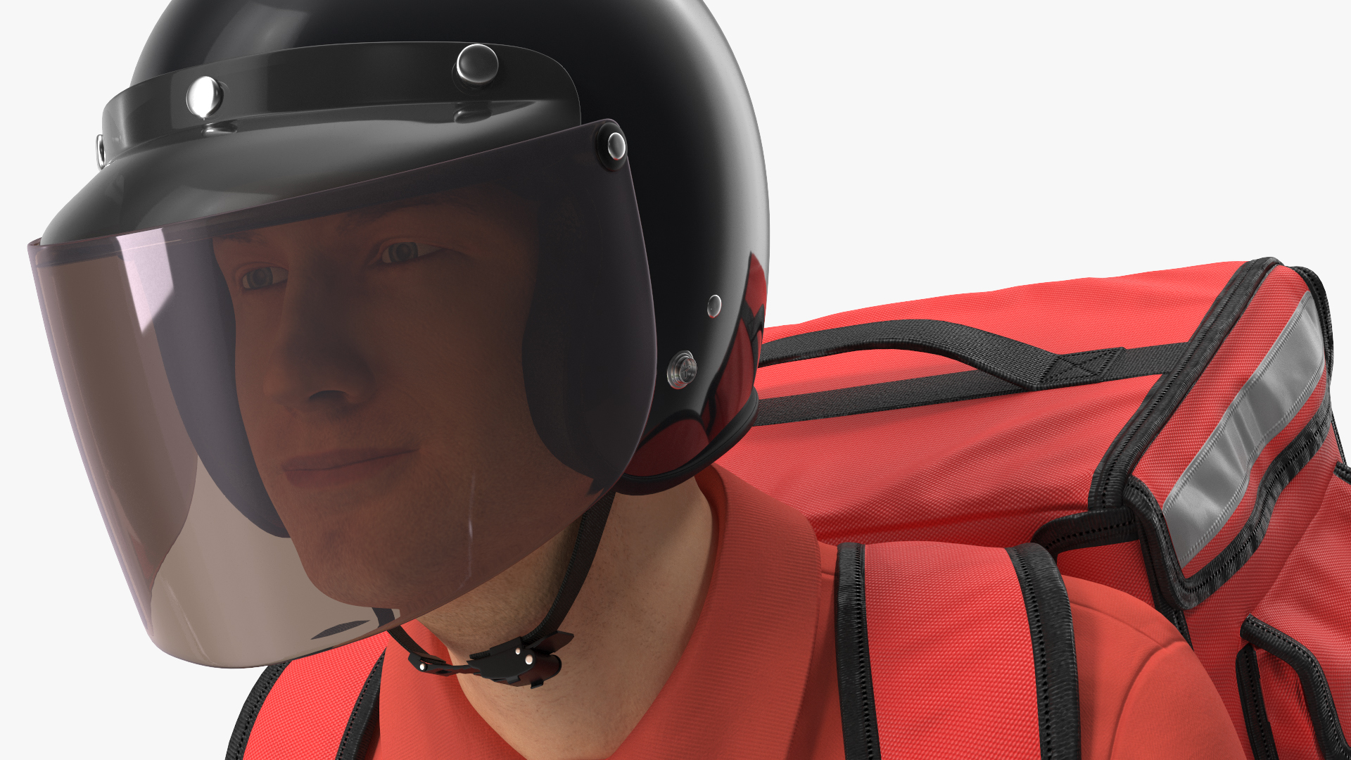 3D Food Delivery Man Riding Scooter Fur