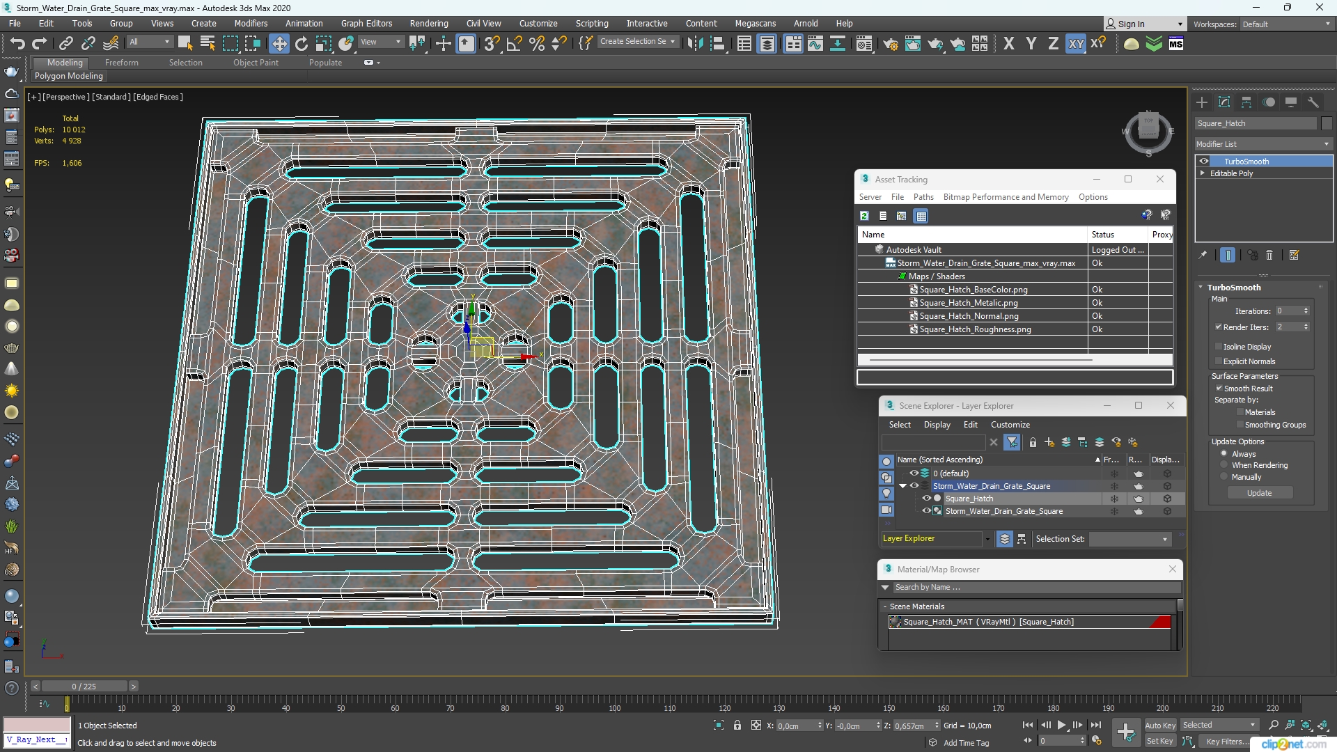 3D model Storm Water Drain Grate Square