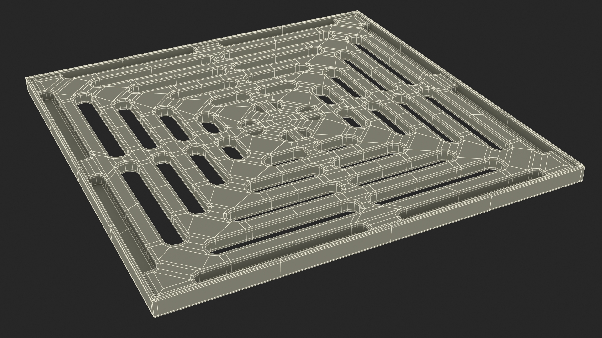 3D model Storm Water Drain Grate Square