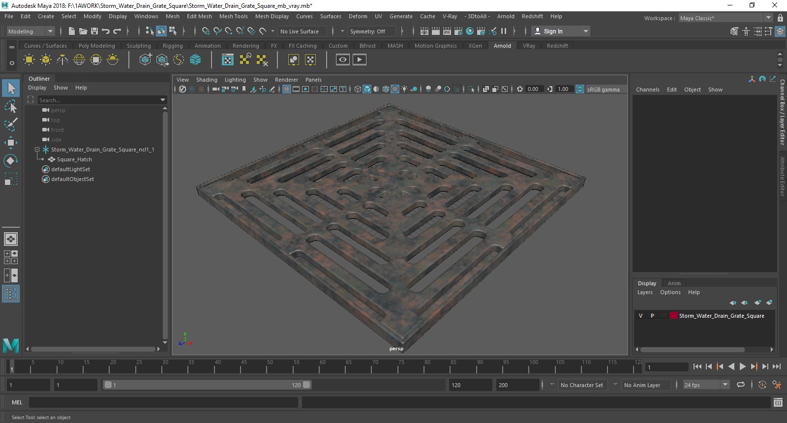 3D model Storm Water Drain Grate Square