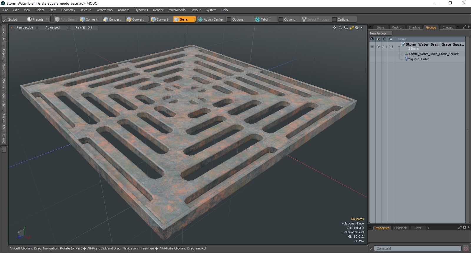3D model Storm Water Drain Grate Square