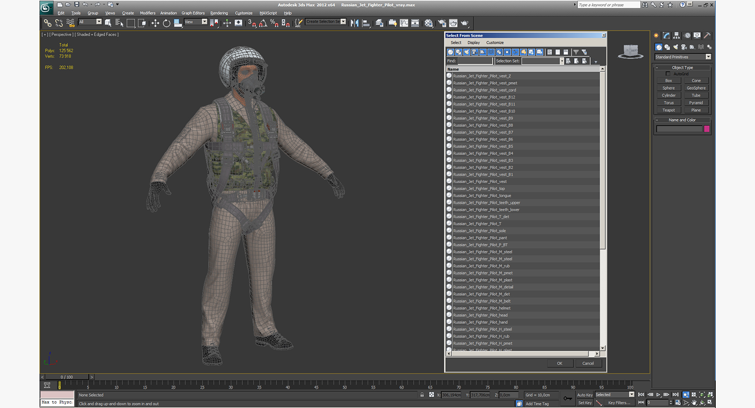 3D model Russian Jet Fighter Pilot