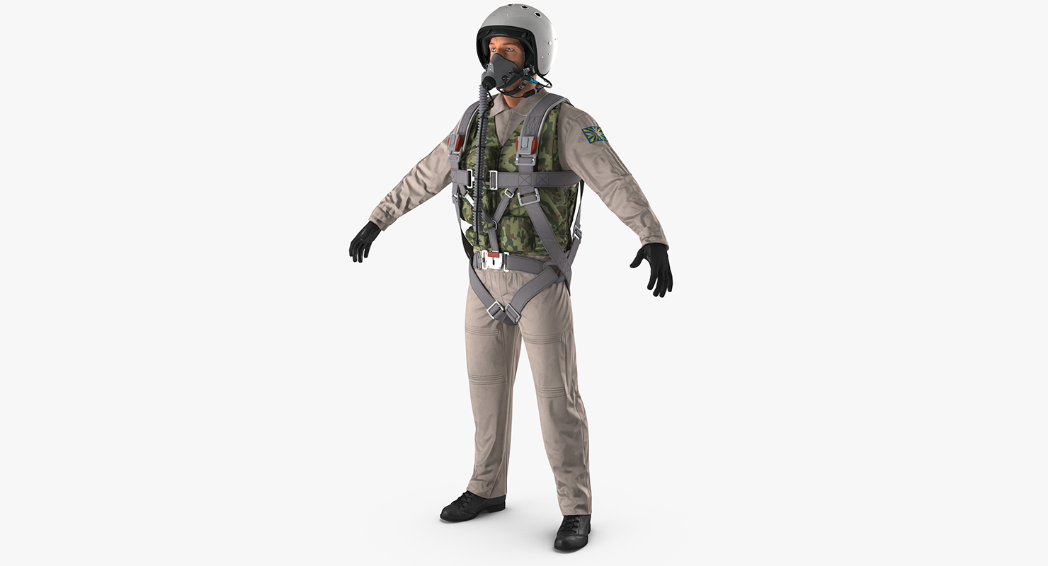 3D model Russian Jet Fighter Pilot