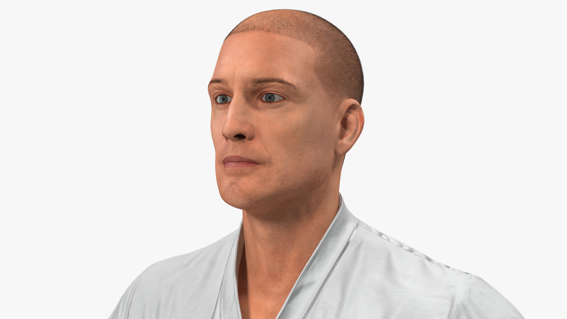 3D model Karate Fighter with Fur Rigged