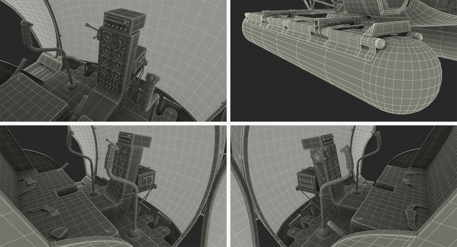 Bell 47 On Floats Rigged 3D model