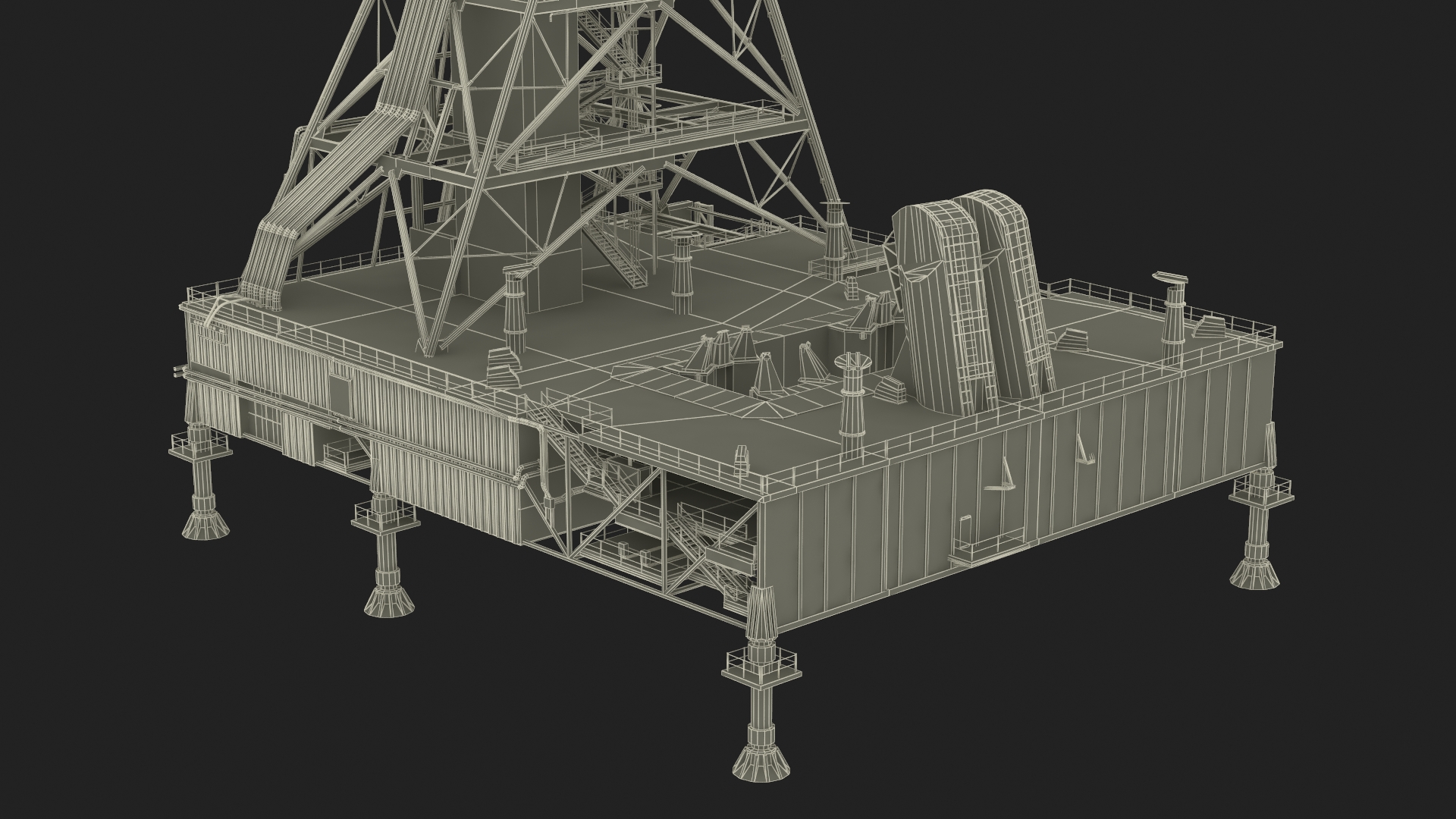 Industrial Launch Tower Platform 3D