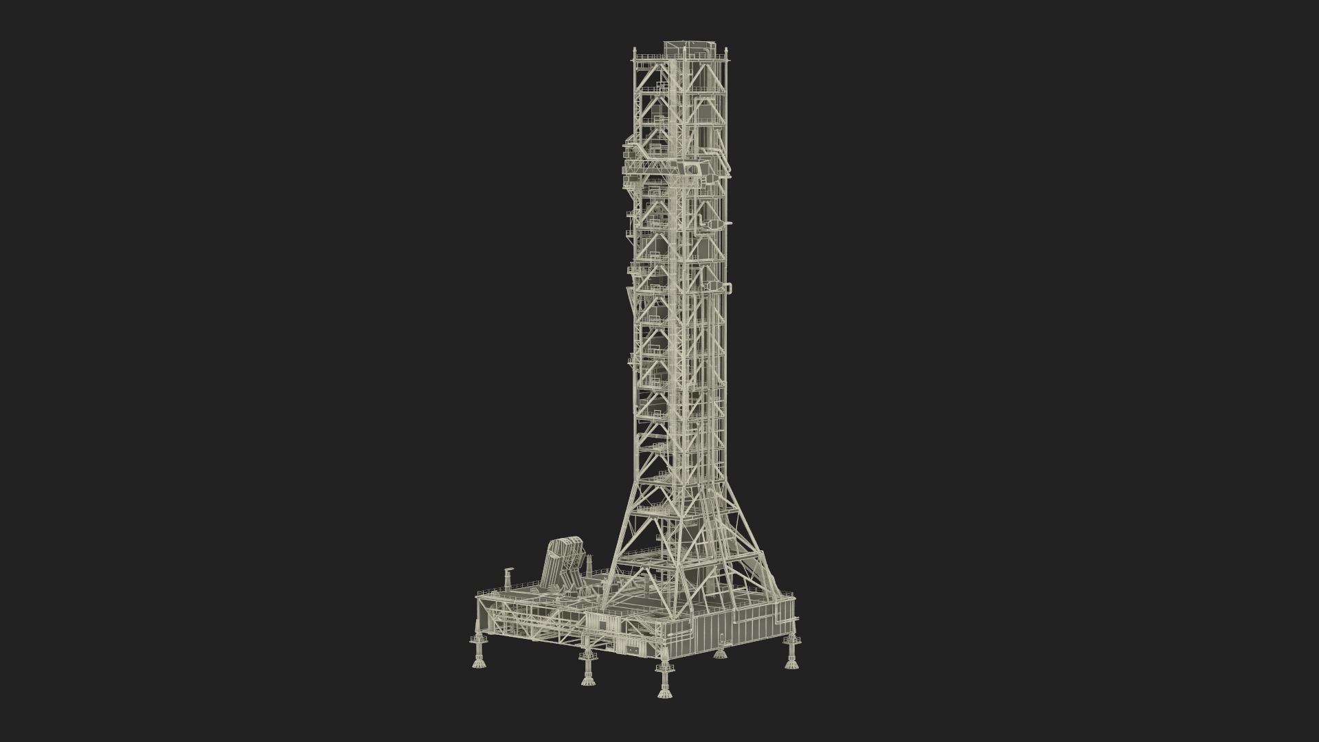 Industrial Launch Tower Platform 3D