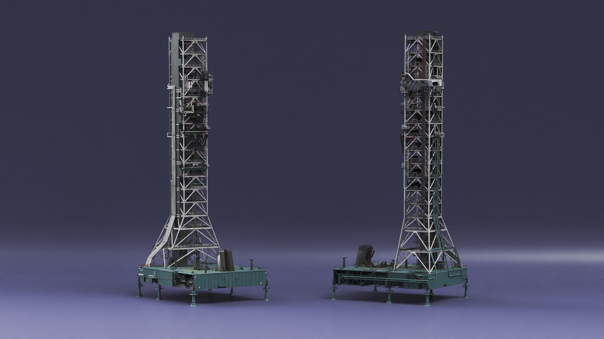 Industrial Launch Tower Platform 3D