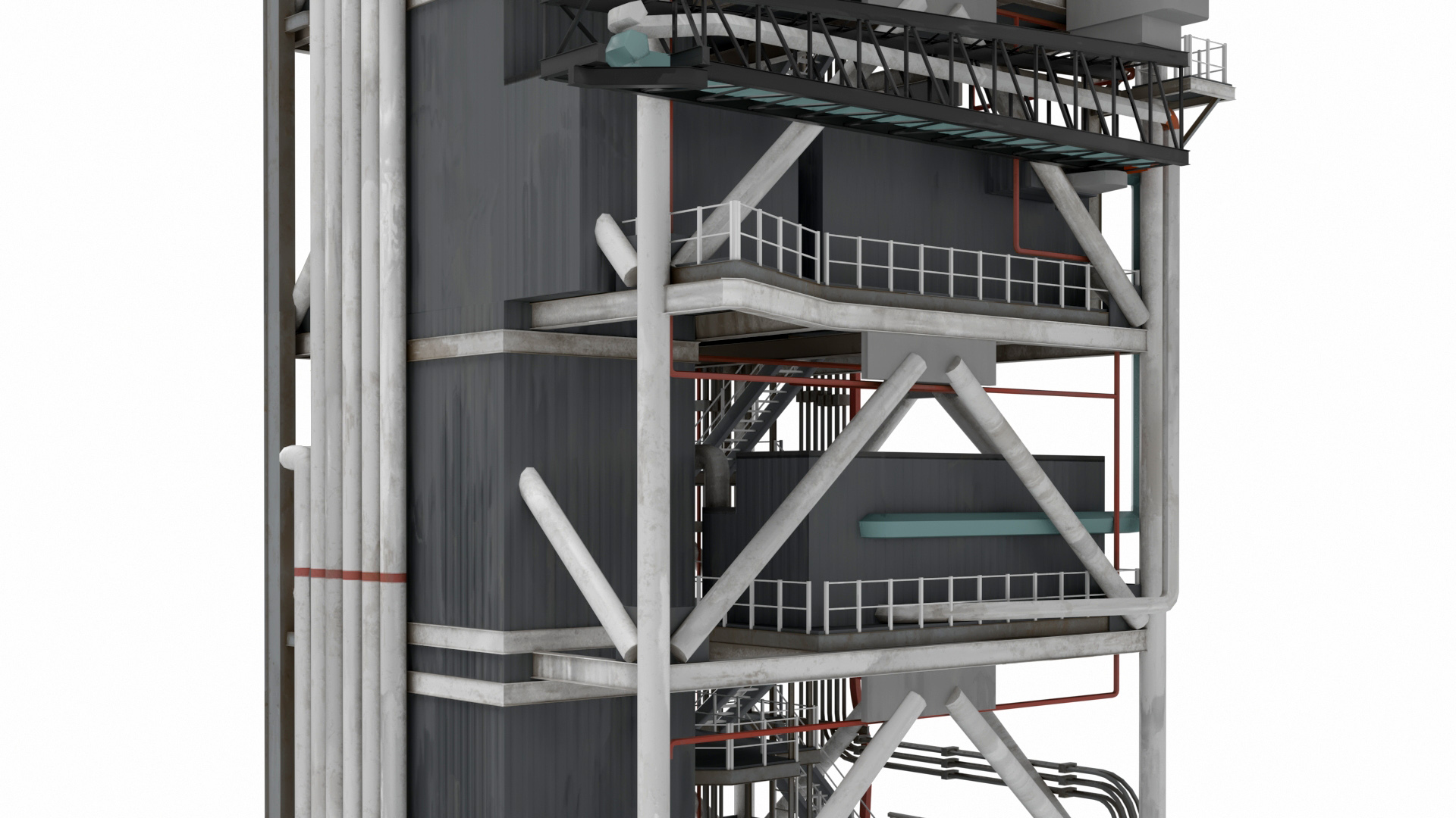 Industrial Launch Tower Platform 3D