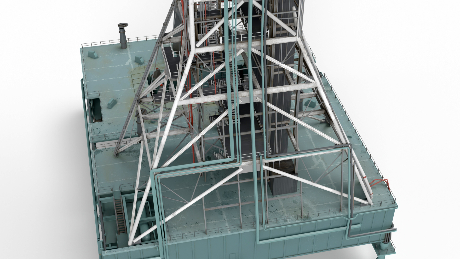 Industrial Launch Tower Platform 3D