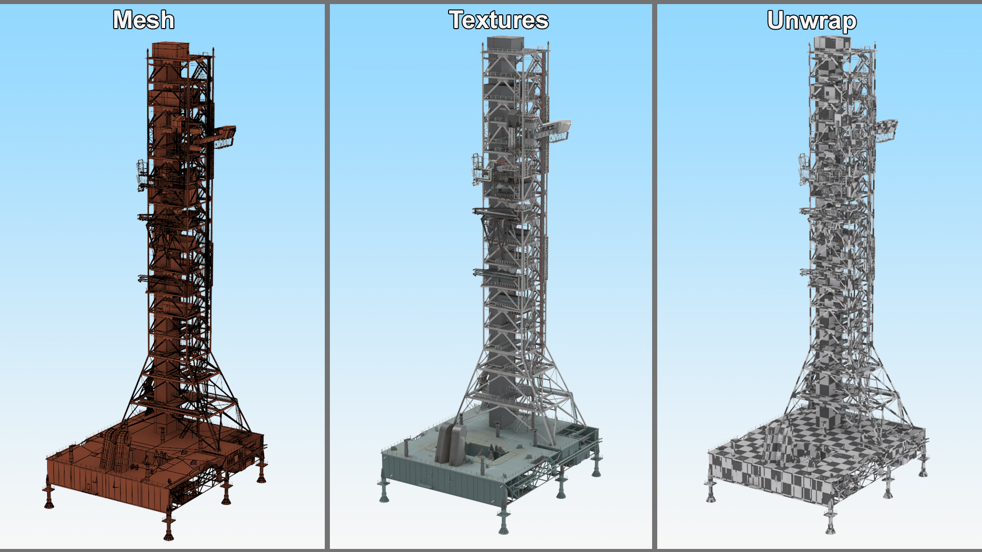 Industrial Launch Tower Platform 3D