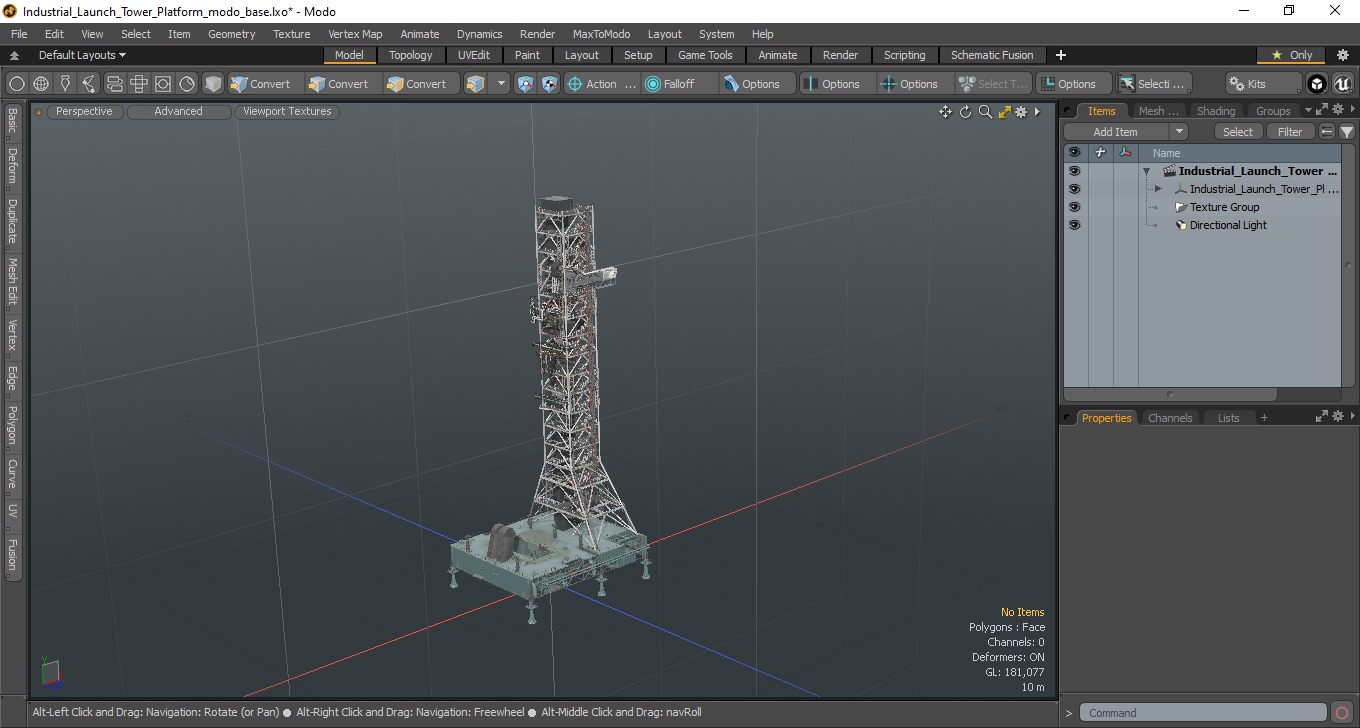 Industrial Launch Tower Platform 3D