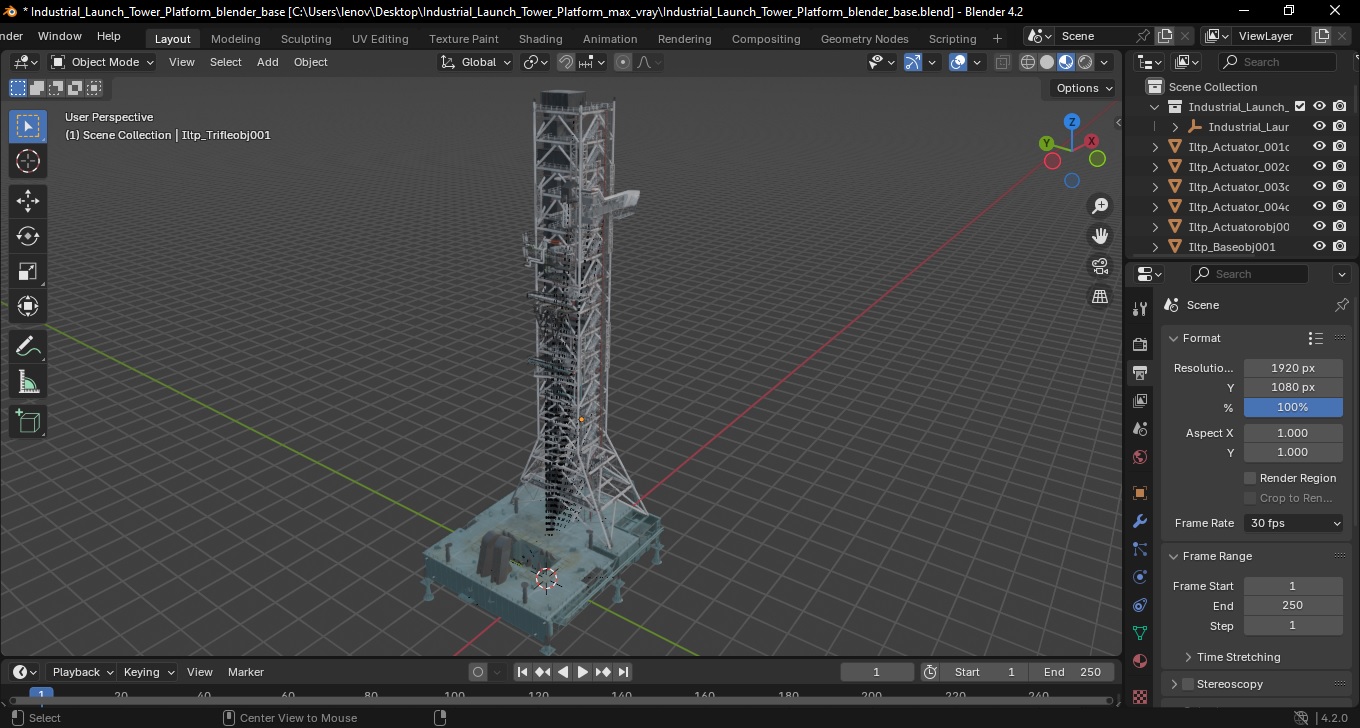 Industrial Launch Tower Platform 3D