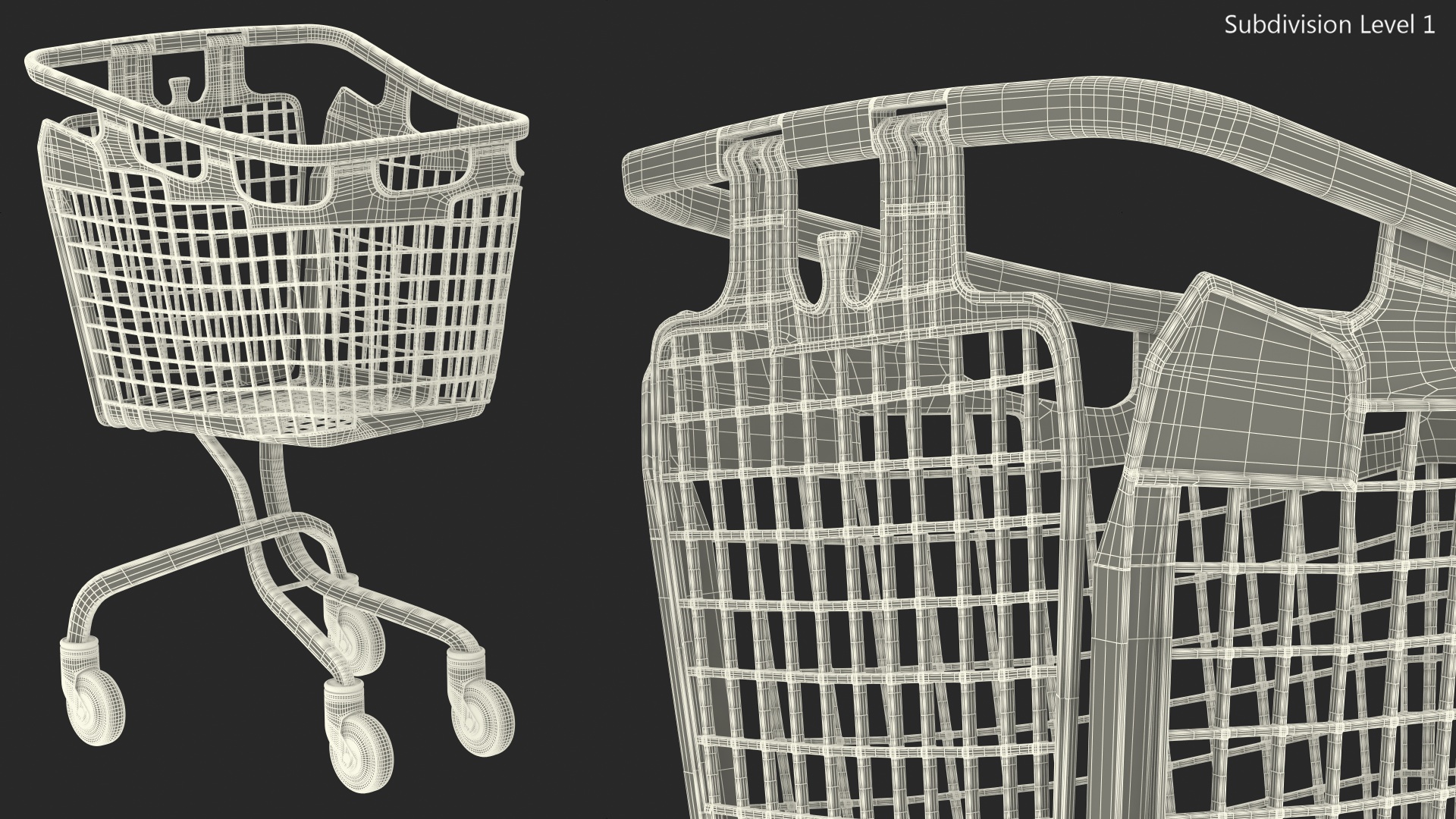 Plastic Shopping Trolley 100L 3D model