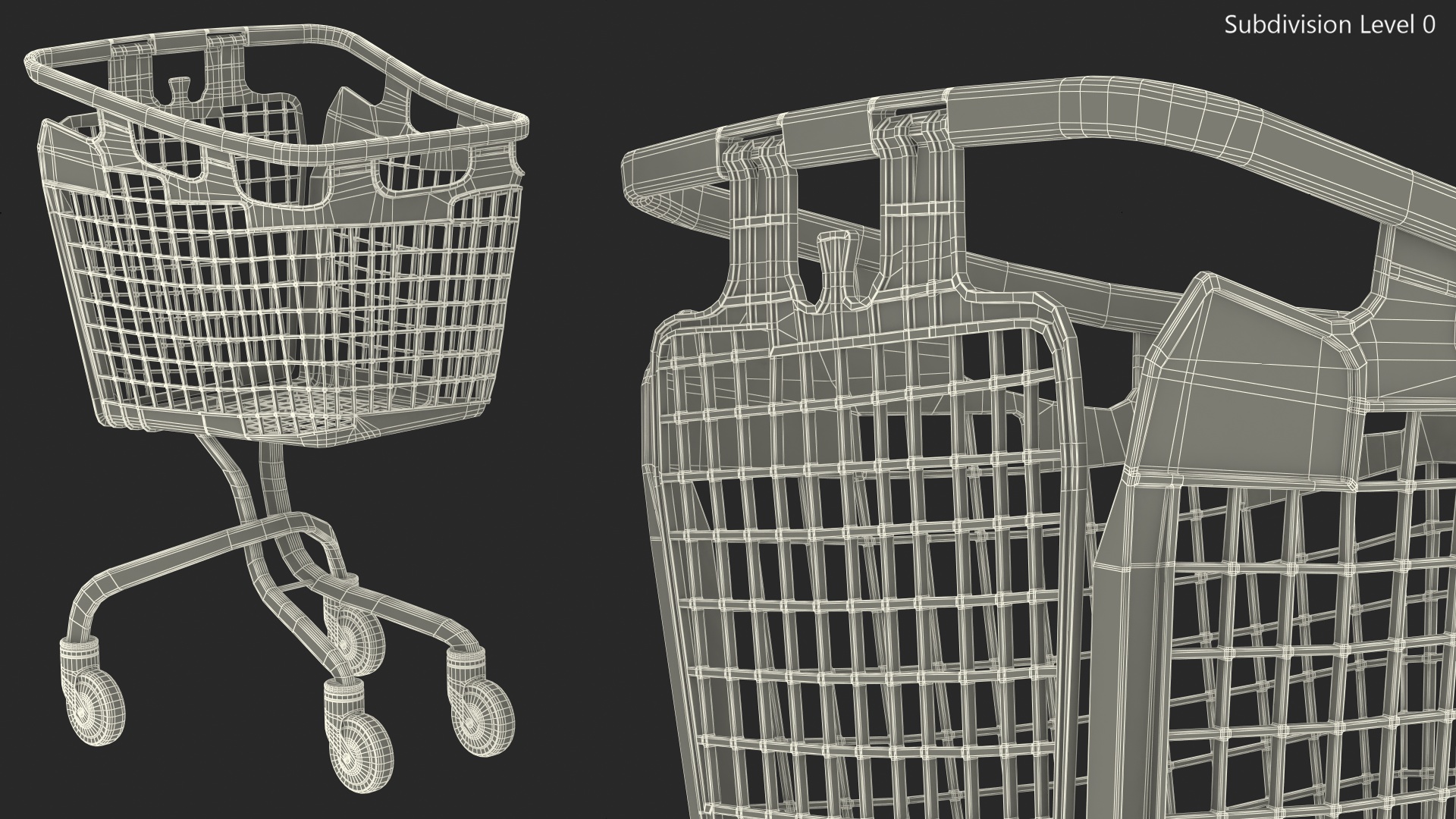Plastic Shopping Trolley 100L 3D model
