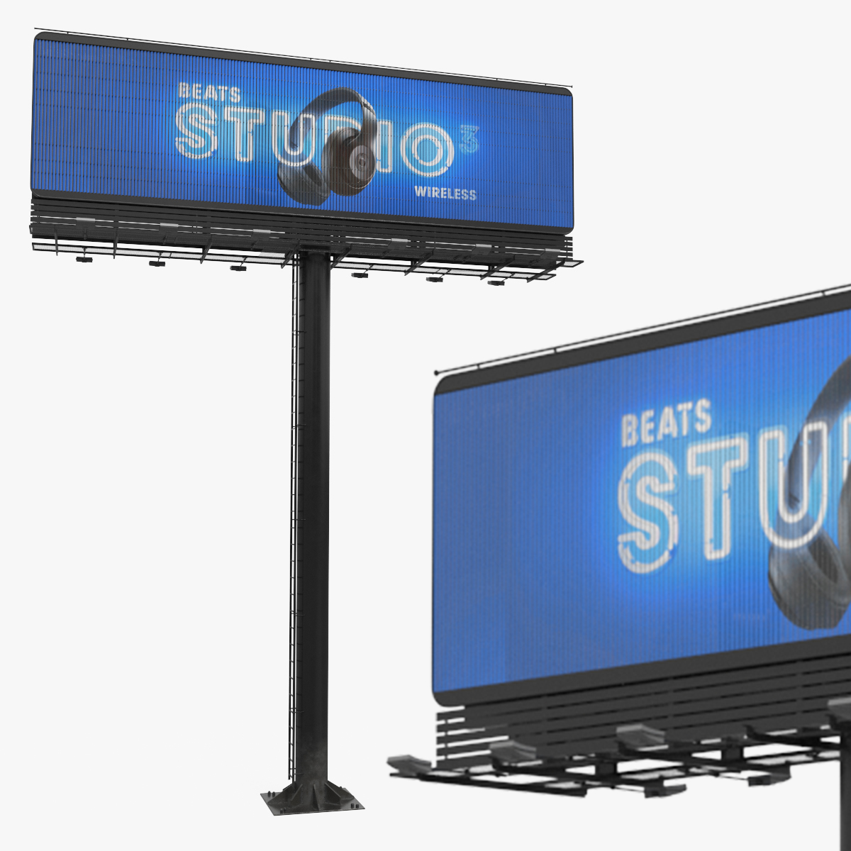 Trivision Billboard with Rotating Prisms Brand - Rigged