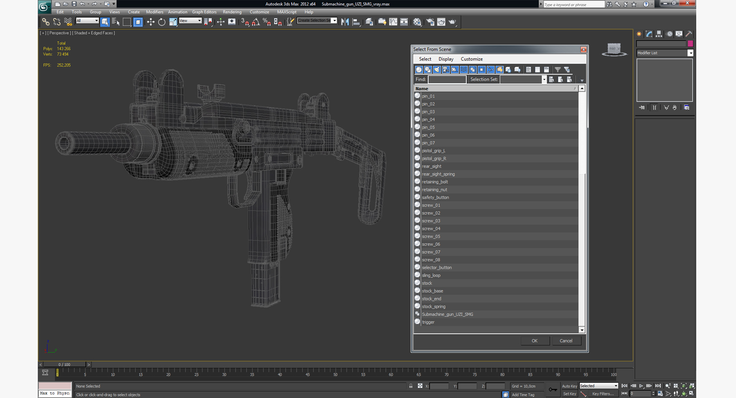 Submachine gun UZI SMG 3D