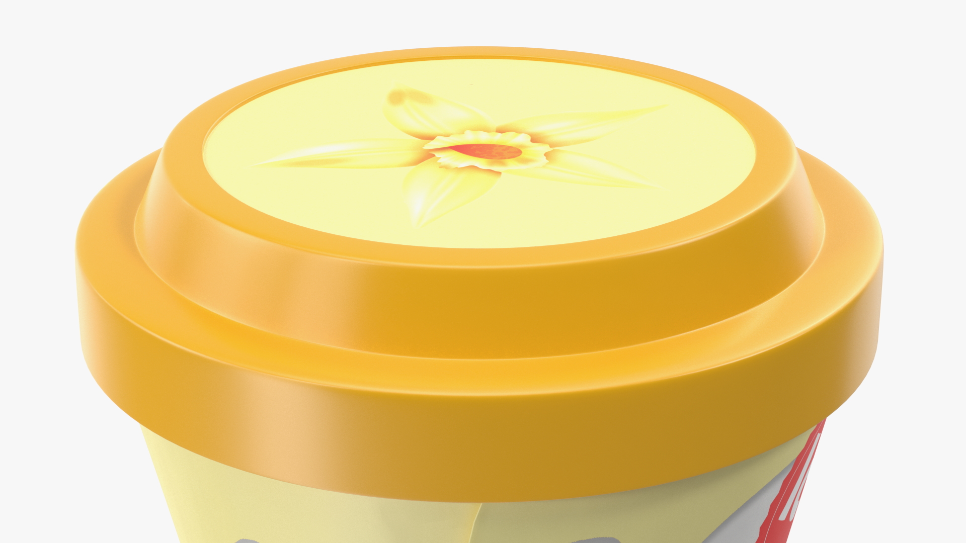 3D Cone Ice Cream with Cap Mockup Vanilla model