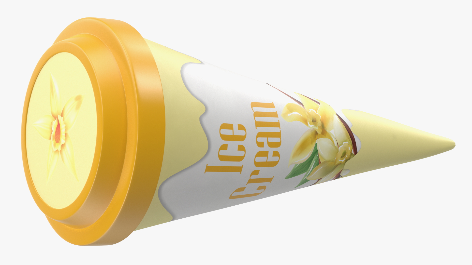 3D Cone Ice Cream with Cap Mockup Vanilla model