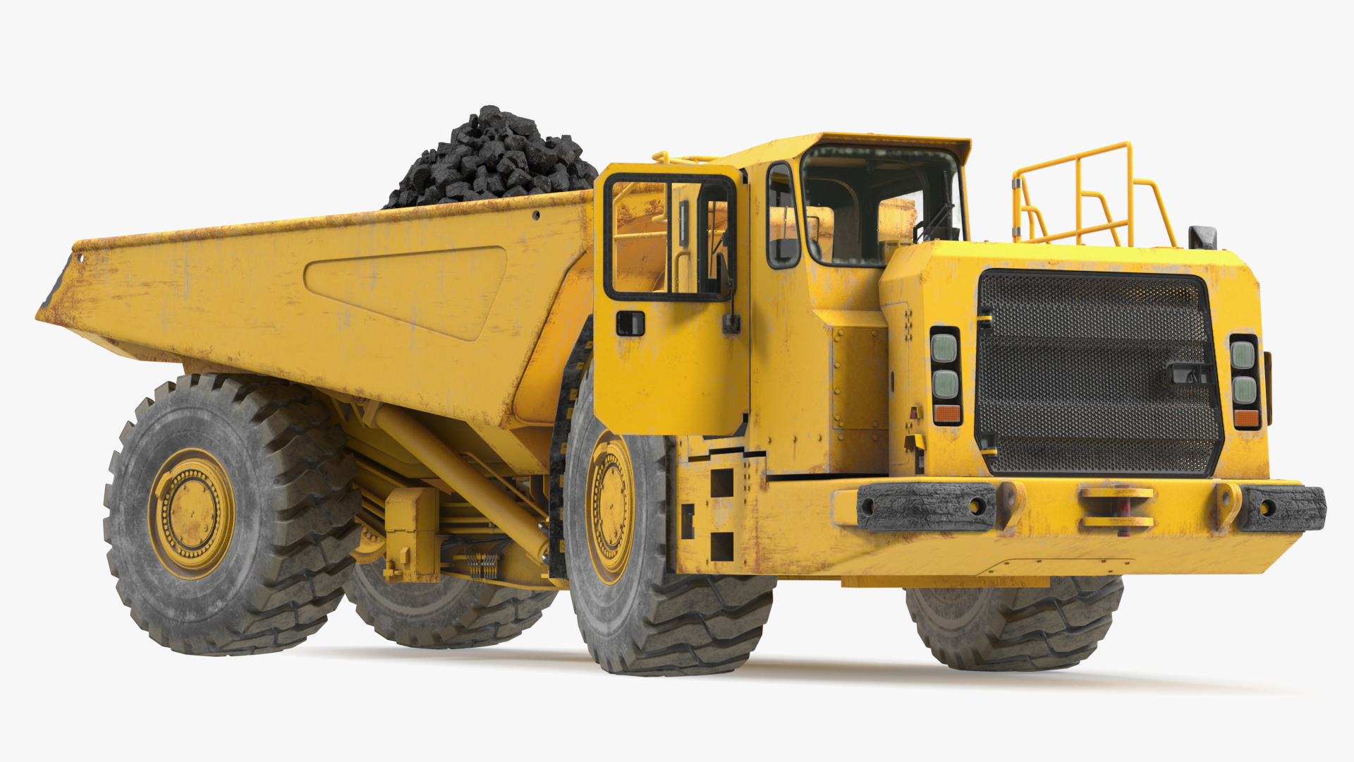 3D Underground Truck With Coal Rigged for Cinema 4D model