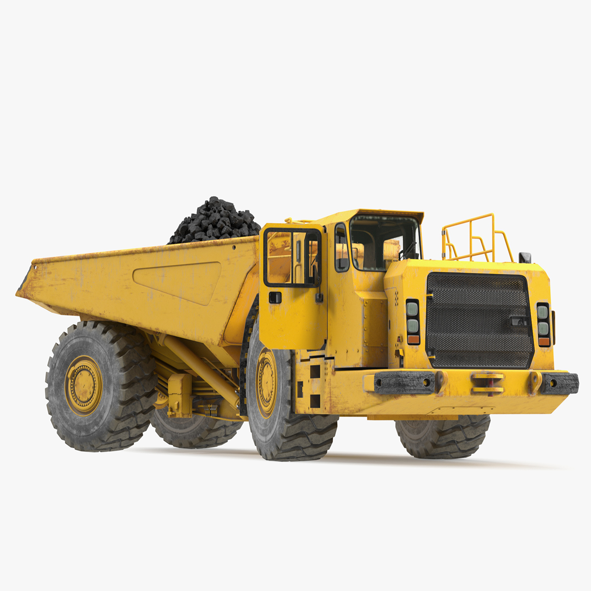 3D Underground Truck With Coal Rigged for Cinema 4D model