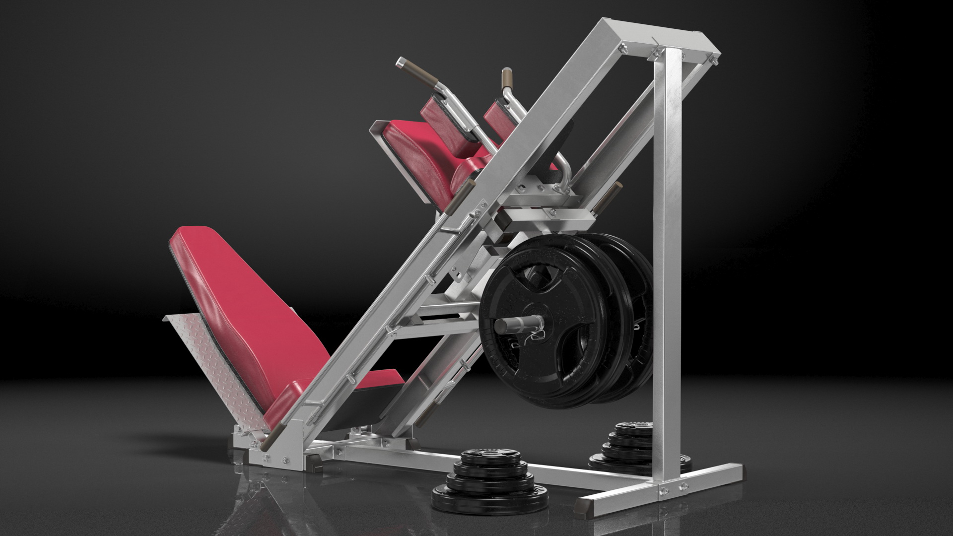 Plate Loaded Leg Press Machine Set 3D model