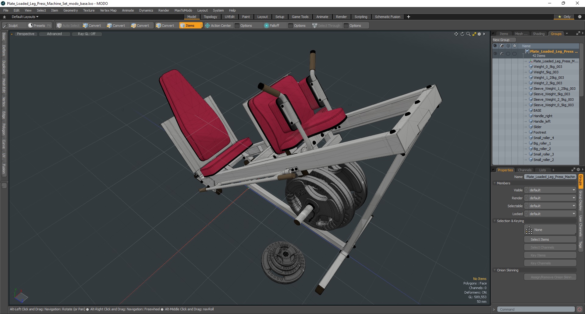 Plate Loaded Leg Press Machine Set 3D model