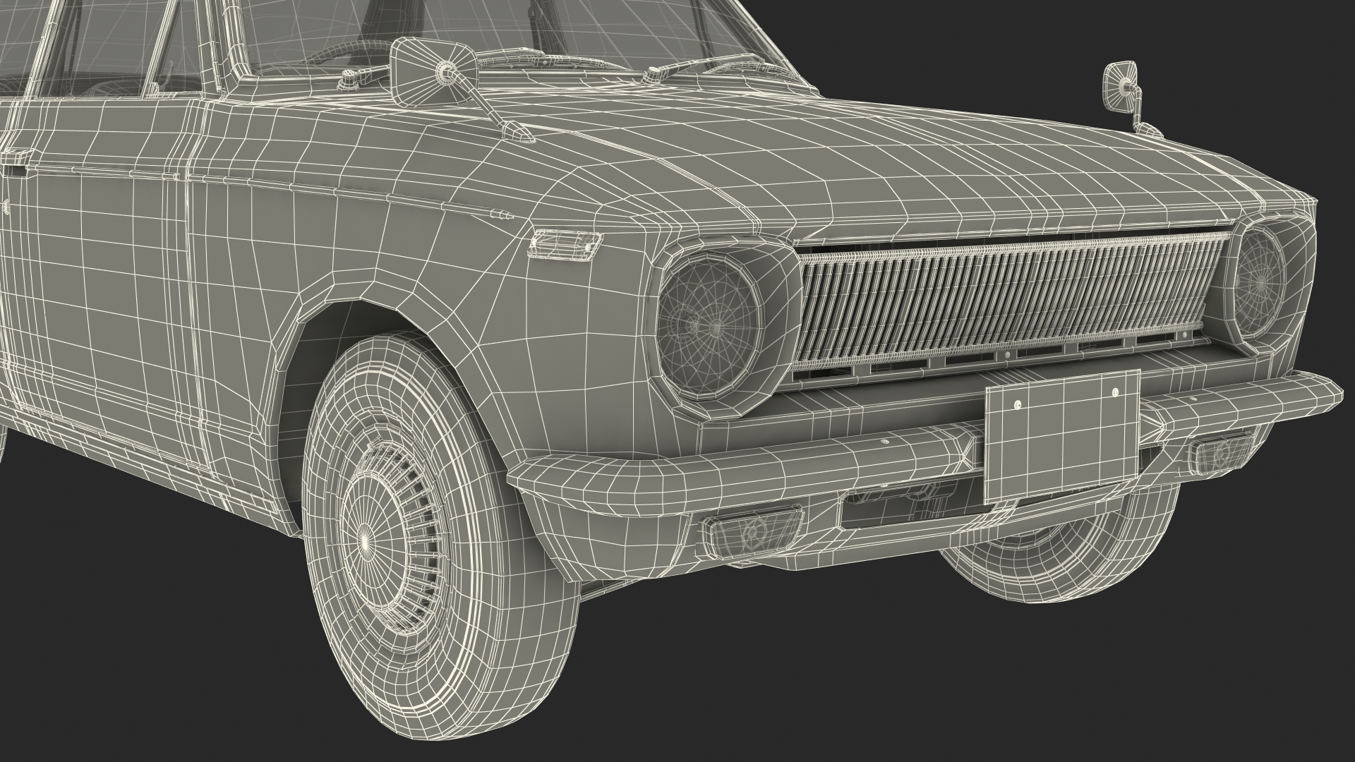 3D Japanese Classic Car Black